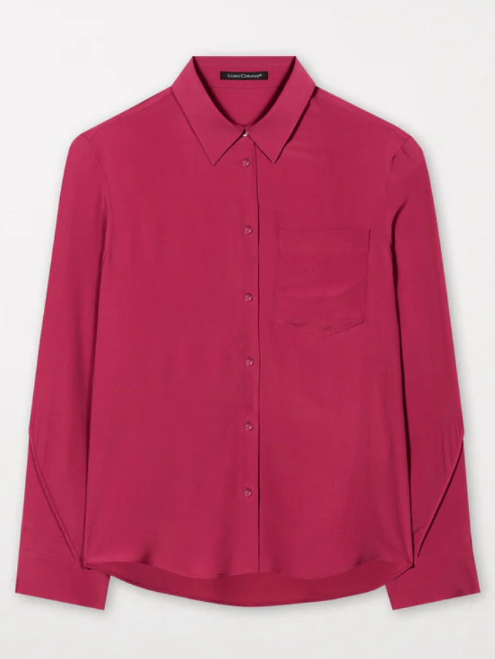 Luisa Cerano Tops 34 Luisa Cerano Silk Blend Shirt Blouse In Berry Pink 208434 2179 Col 0455 izzi-of-baslow