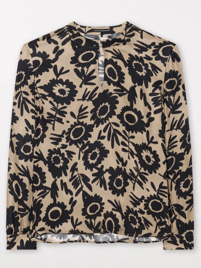 Luisa Cerano Tops 34 Luisa Cerano Silk Blouse With Flower Print 208498 3684 Col 7342 izzi-of-baslow