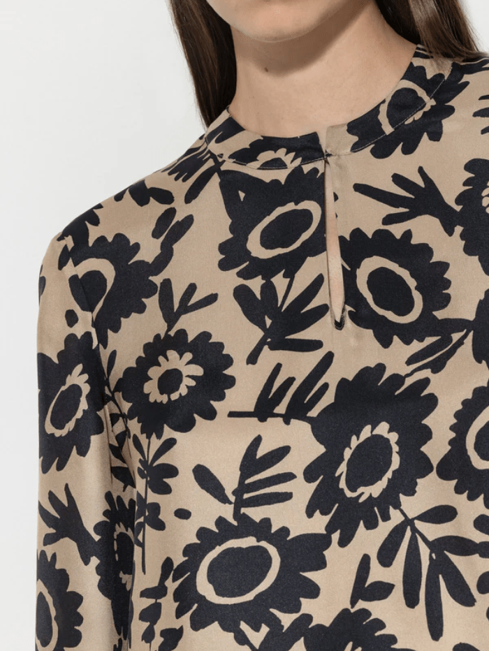 Luisa Cerano Tops Luisa Cerano Silk Blouse With Flower Print 208498 3684 Col 7342 izzi-of-baslow