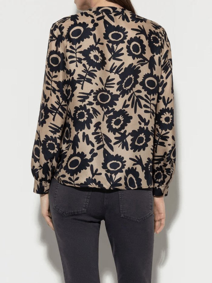 Luisa Cerano Tops Luisa Cerano Silk Blouse With Flower Print 208498 3684 Col 7342 izzi-of-baslow