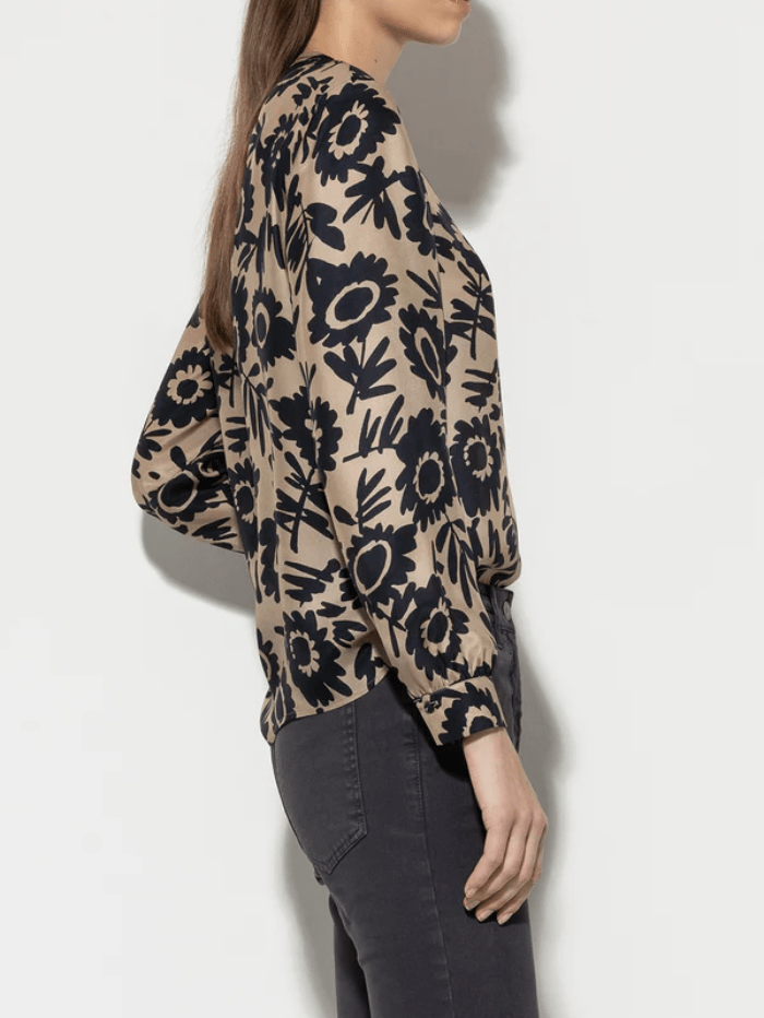 Luisa Cerano Tops Luisa Cerano Silk Blouse With Flower Print 208498 3684 Col 7342 izzi-of-baslow