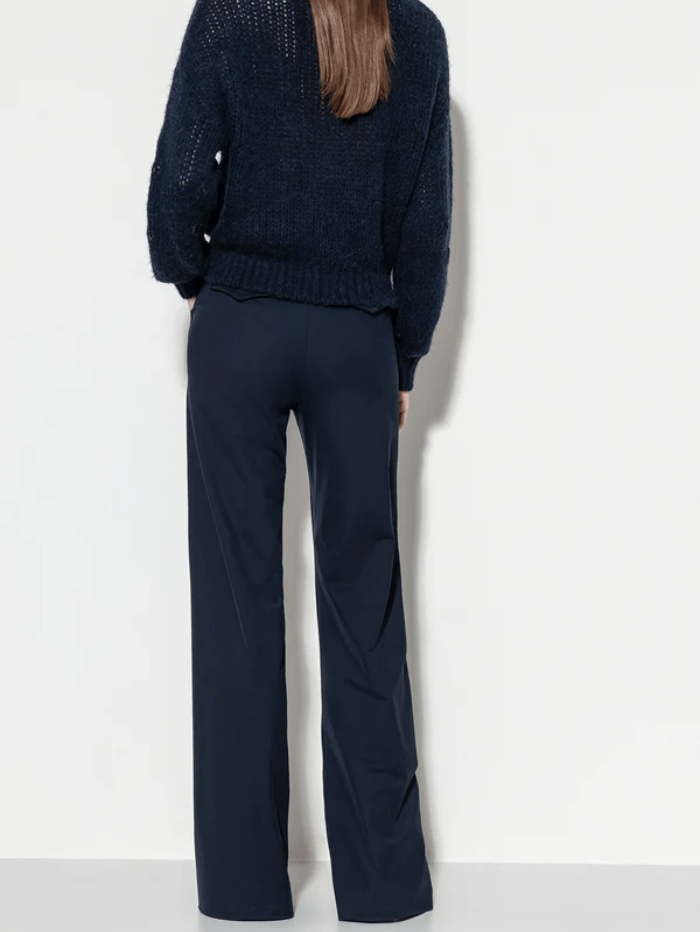 Luisa Cerano Trousers Luisa Cerano Softshell Wide Leg Trousers In Midnight Blue 608728 3686 Col 0265 izzi-of-baslow