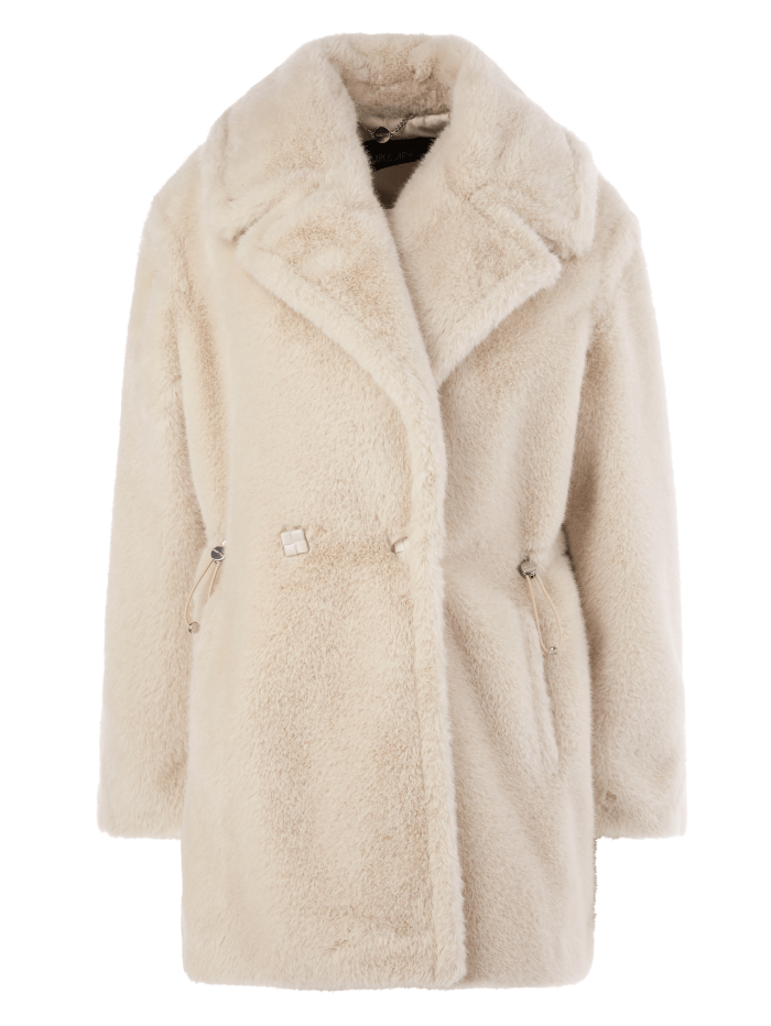 Marc Cain Additions Coats and Jackets 1 Marc Cain Additions Faux Furry Coat In Smoke XA 12.07 W86 COL 182 izzi-of-baslow