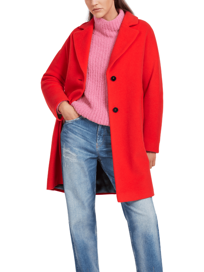 Marc-Cain-Additions-Red-Wool-Blend-Coat VA 11.05 W10 COL 270 izzi-of-baslow