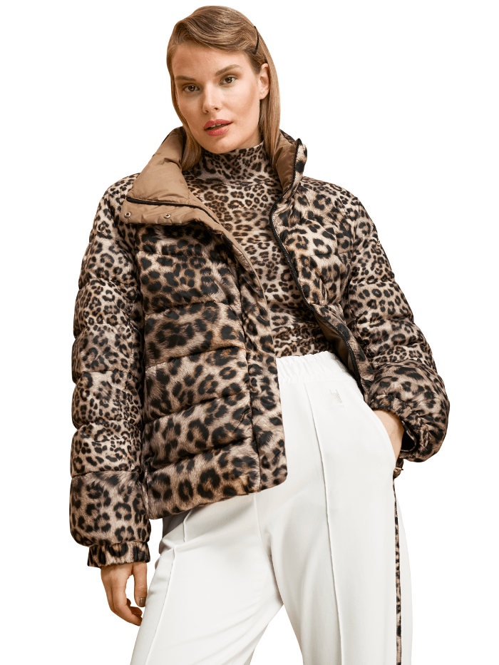 Marc-Cain-Reversible-Jacket-In-Camel-Animal-Print-5J 12.01 W03 Col 617 izzi-of-baslow