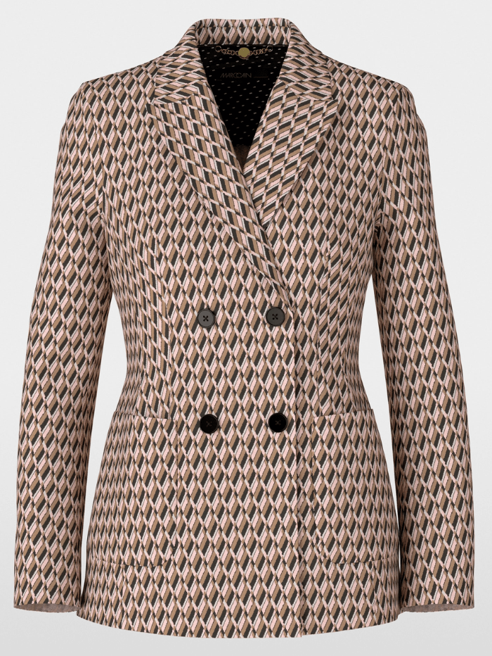 Marc Cain Collections Coats and Jackets 1 Marc Cain Collections Patterned Knit Double Breasted Blazer XC 34.27 J48 Col 213 izzi-of-baslow