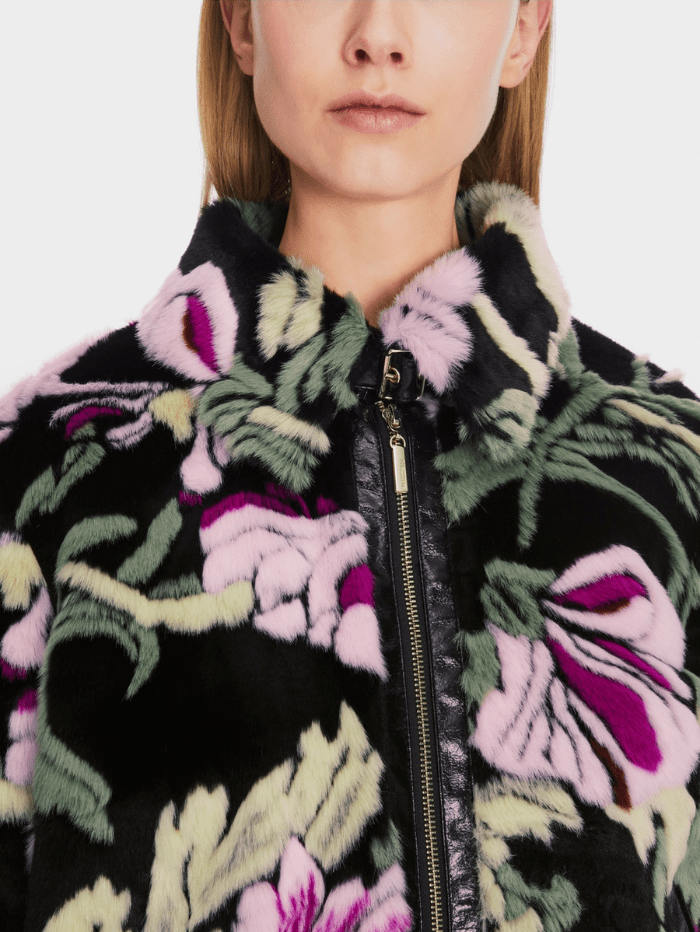 Marc Cain Collections Coats and Jackets Marc Cain Collections Fun Fur Floral Jacket XC 12.05 W38 COL 900 izzi-of-baslow