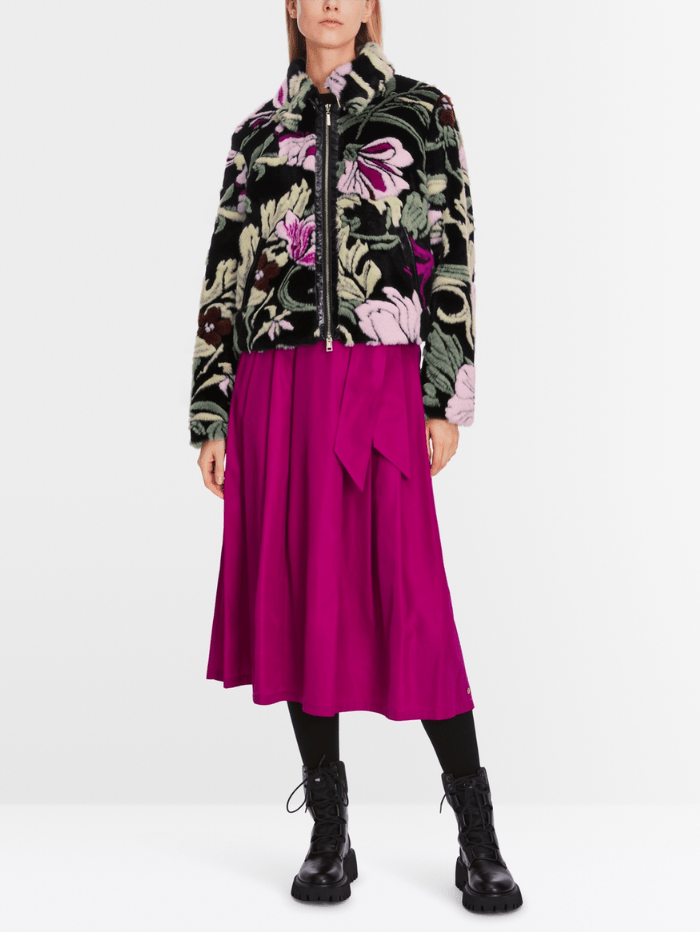 Marc Cain Collections Coats and Jackets Marc Cain Collections Fun Fur Floral Jacket XC 12.05 W38 COL 900 izzi-of-baslow