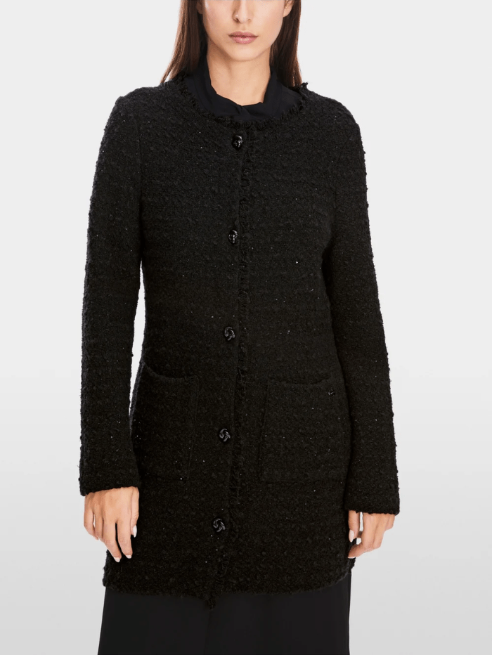 Marc Cain Collections Coats and Jackets Marc Cain Collections Long Cardigan In Black XC 39.09 M24 Col 900 izzi-of-baslow