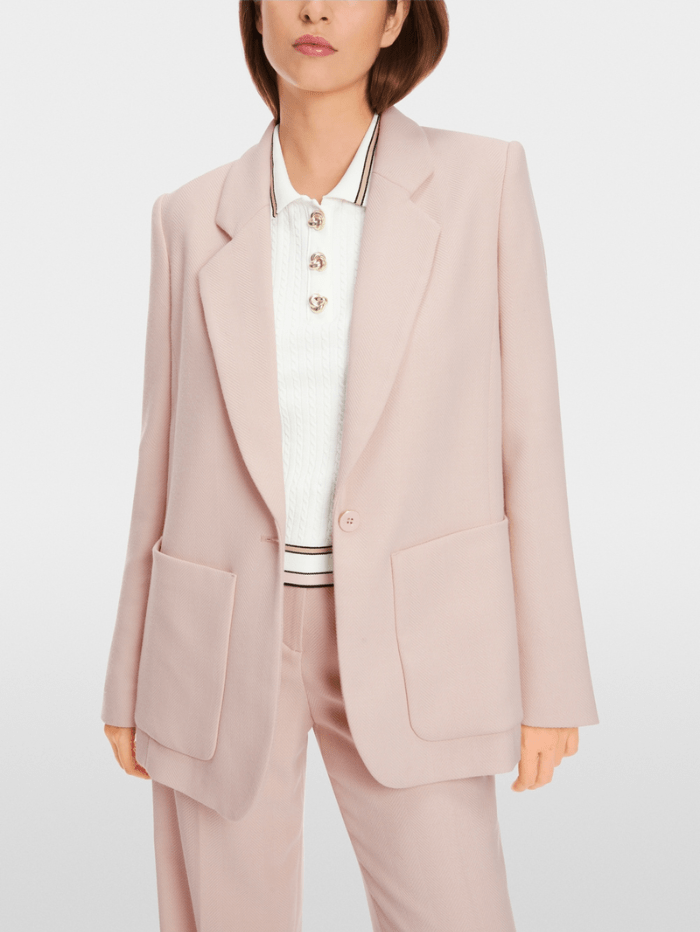 Marc Cain Collections Coats and Jackets Marc Cain Collections Soft Draped Blazer In Warm Rose XC 34.38 W84 Col 213 izzi-of-baslow