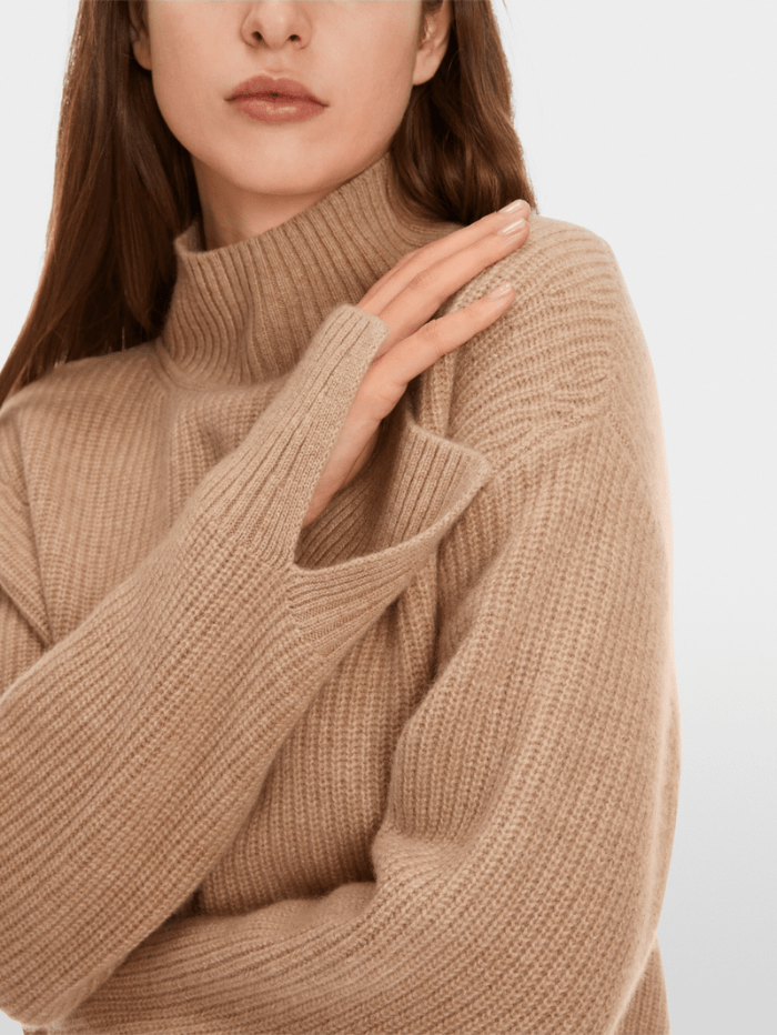 Marc Cain Collections Knitwear Marc Cain Collections Cashmere Turtleneck Camel Jumper XC 41.51 M69 COL 612 izzi-of-baslow