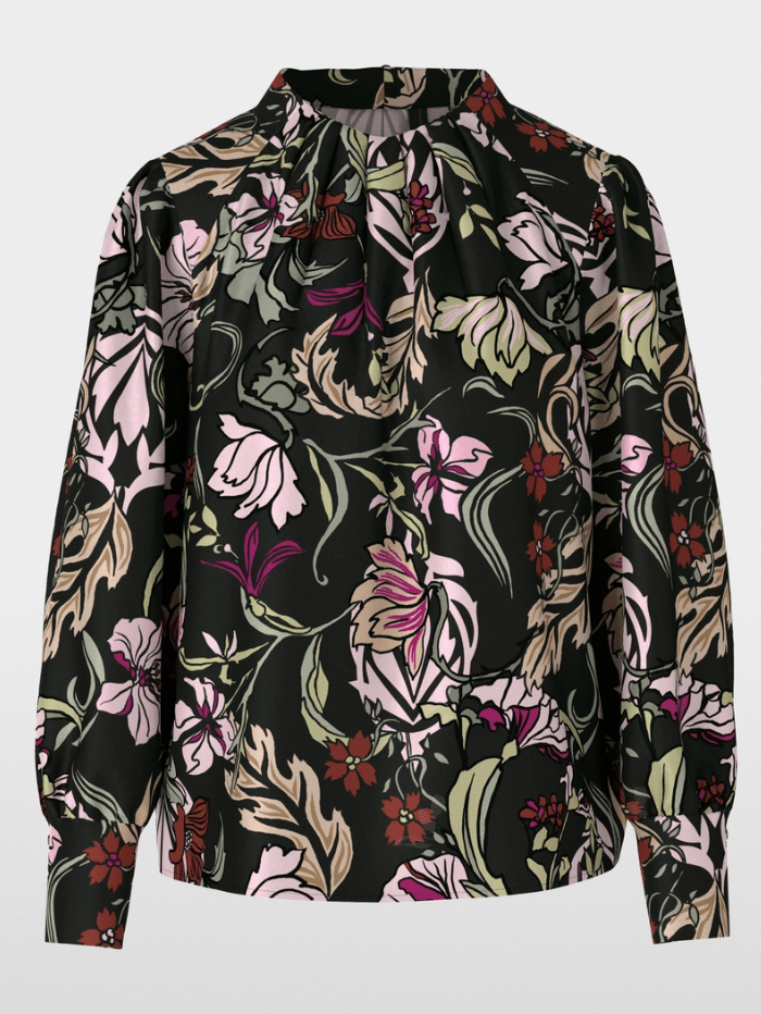 Marc Cain Collections Tops 1 Marc Cain Collections Floral Blouse With Silk XC 51.19 W44 COL 900 izzi-of-baslow