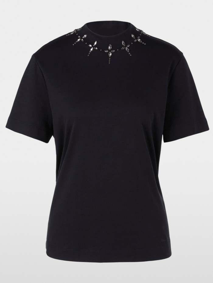 Marc Cain Collections Tops 1 Marc Cain Collections T Shirt With Rhinestones Detail  XC 48.16 J13 COL 395 izzi-of-baslow