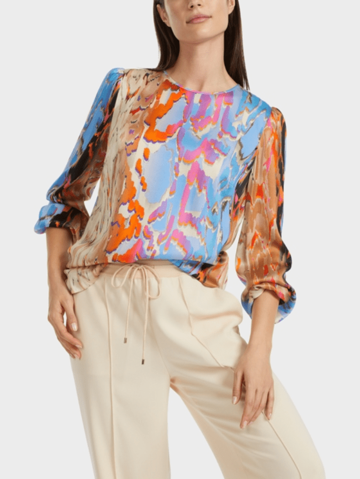 Marc Cain Collections Tops Marc Cain Collections Colourful Silk Blouse VC 51.08 W38 COL 321 izzi-of-baslow