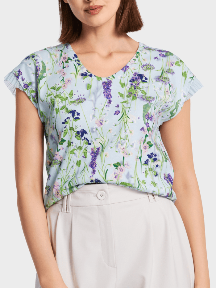 Marc Cain Collections Tops Marc Cain Collections Floral Printed T Shirt WC 48.23 J19 COL 320 izzi-of-baslow