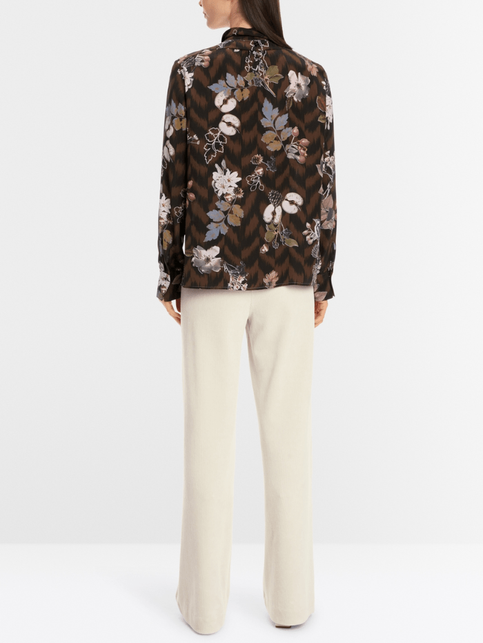 Marc Cain Collections Tops Marc Cain Collections Patterned Blouse In Pure Silk XC 51.51 W62 COL 691 izzi-of-baslow