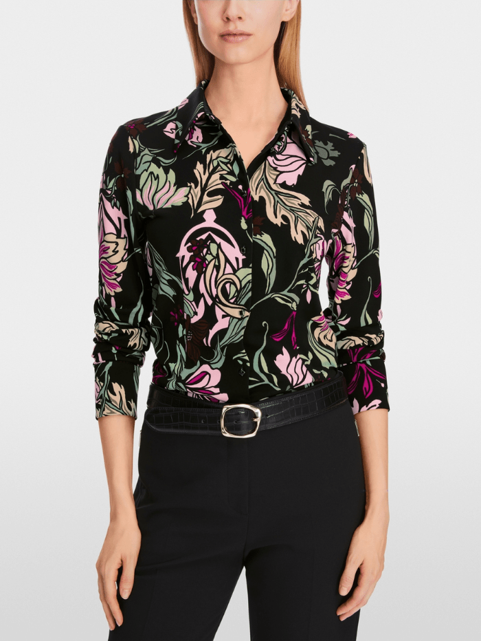 Marc Cain Collections Tops Marc Cain Collections Shirt Blouse In Flower Print XC 51.26 J21 COL 900 izzi-of-baslow