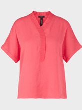 Marc Cain Collections Tops Marc Cain Collections Short Sleeve Blouse In Neon Soft Coral XC 51.07 W39 COL 240 izzi-of-baslow