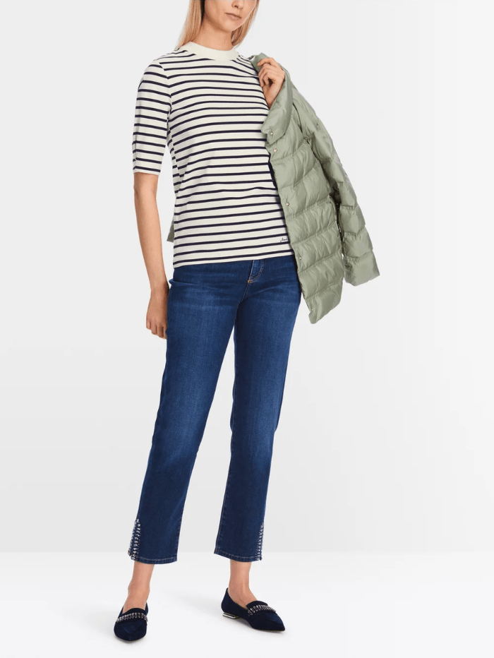 Marc Cain Collections Tops Marc Cain Collections Striped T Shirt XC 48.24 J16 COL 112 izzi-of-baslow