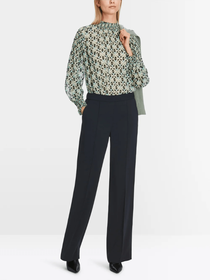 Marc Cain Collections Trousers Marc Cain Collections Washington Wide Navy Trousers XC 81.19 W56 Col 395 izzi-of-baslow