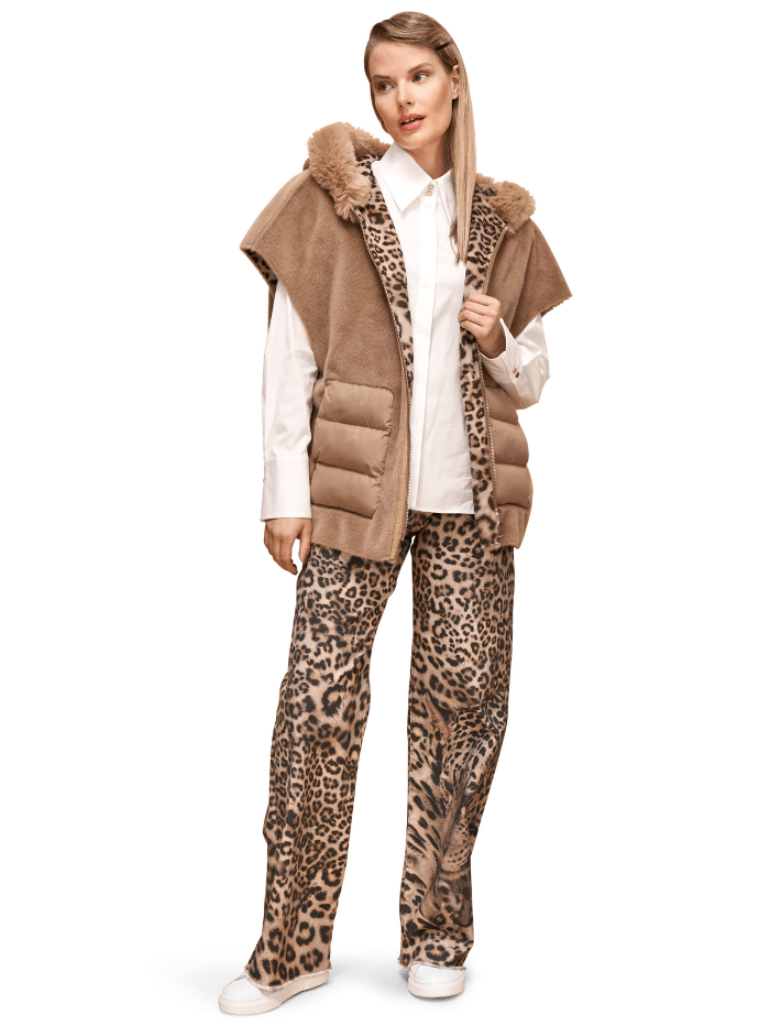 Marc-Cain-Camel-Bodywarmer-Gilet-With-Hood-5J 37.01 W05 Col 622 izzi-of-baslow