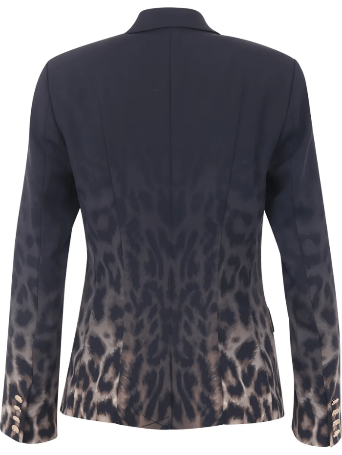 Marc Cain Glam Coats &amp; Jackets Marc Cain Glam Double Breasted Leopard Print Blazer XG 34.03 W16 COL 625 izzi-of-baslow