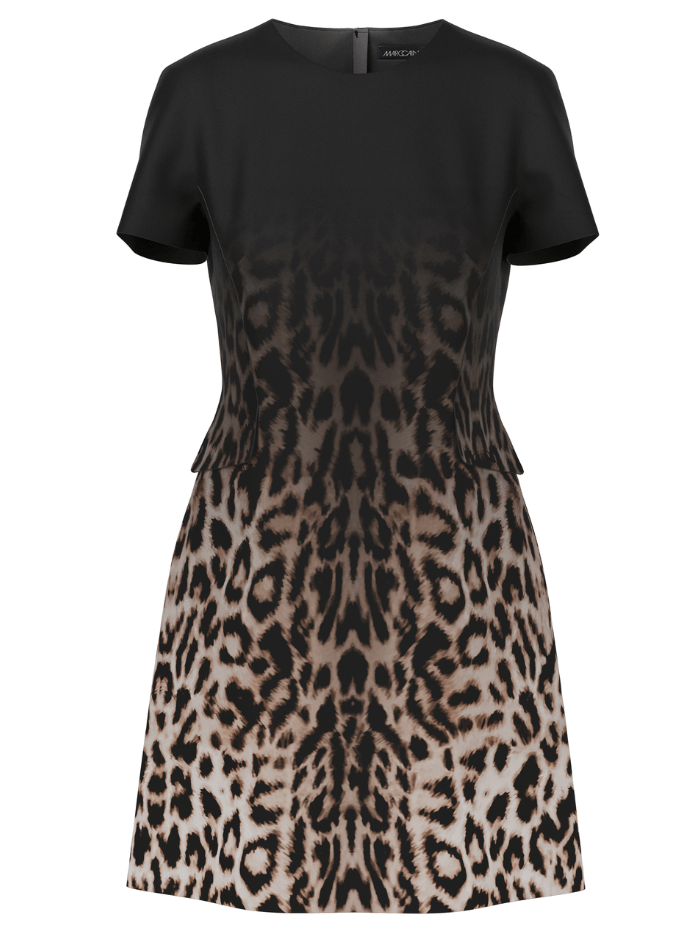 Marc Cain Glam Dress 1 Marc Cain Glam Short Sleeved Leopard Print Dress XG 21.20 W16 COL 625 izzi-of-baslow