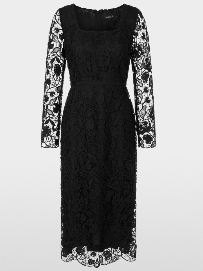 Marc Cain Glam Dresses 1 Marc Cain Glam Elegant Guipure Lace Dress In Black XG 21.10 W12 COL 900 izzi-of-baslow