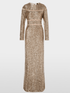 Marc Cain Glam Dresses 1 Marc Cain Glam Long Sequin Dress In Shiny Sand XG 21.14 W14 COL 625 izzi-of-baslow