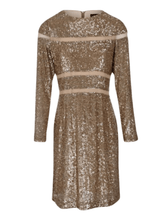 Marc Cain Glam Dresses 1 Marc Cain Glam Sequinned Dress In Shiny Sand XG 21.13 W14 Col 625 izzi-of-baslow