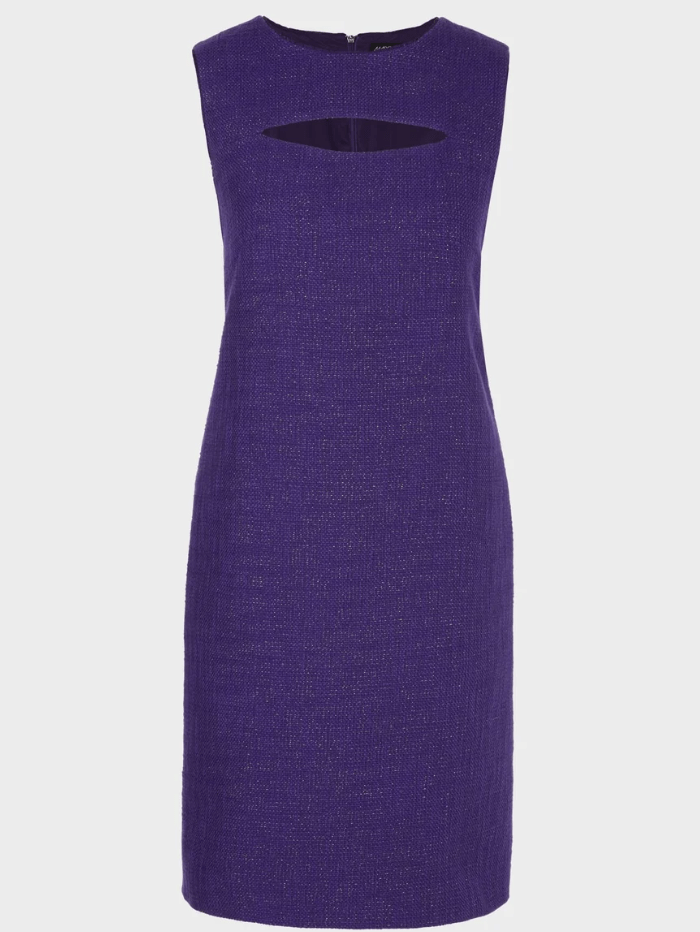 Marc Cain Glam Dresses Marc Cain Glam Dress With Cut Out In Deep Purple XG 21.09 W08 COL 748 izzi-of-baslow