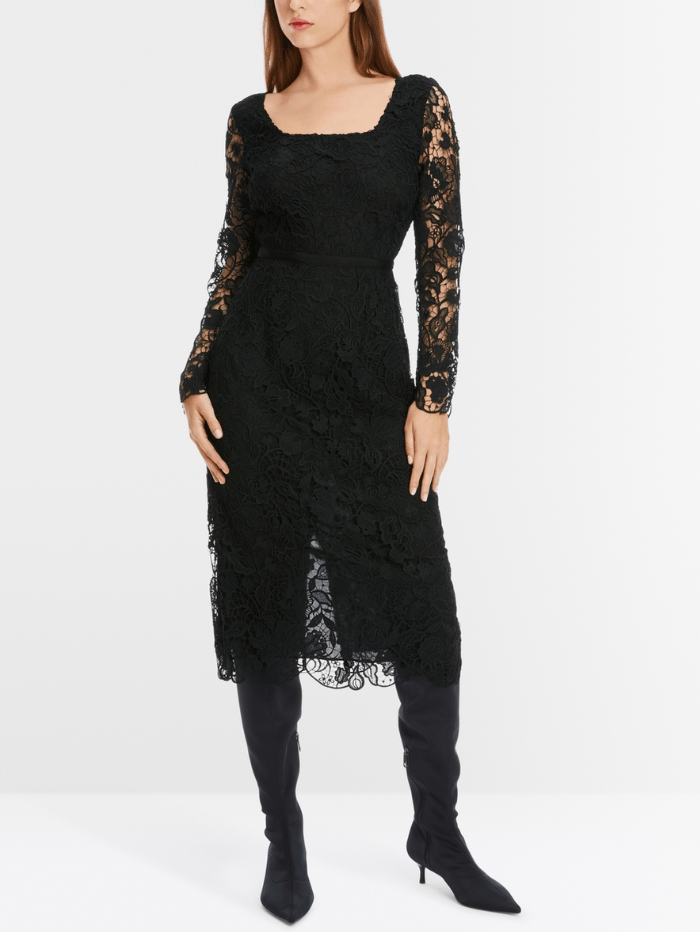 Marc Cain Glam Dresses Marc Cain Glam Elegant Guipure Lace Dress In Black XG 21.10 W12 COL 900 izzi-of-baslow