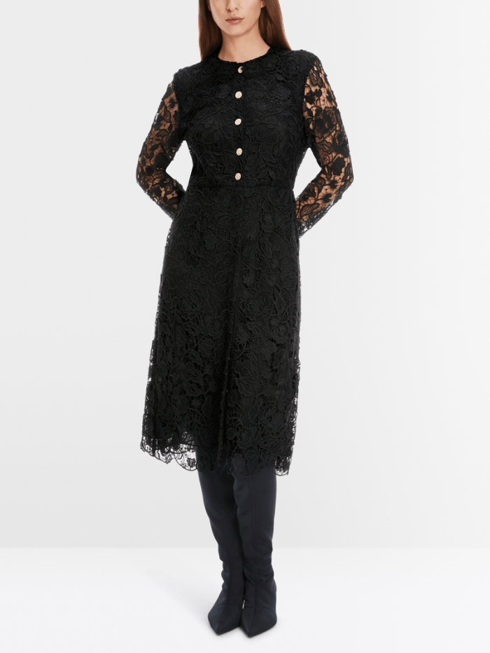 Marc Cain Glam Dresses Marc Cain Glam Guipure Lace Dress In Black XG 21.11 W12 COL 900 izzi-of-baslow