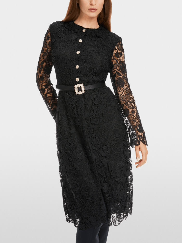 Marc Cain Glam Dresses Marc Cain Glam Guipure Lace Dress In Black XG 21.11 W12 COL 900 izzi-of-baslow