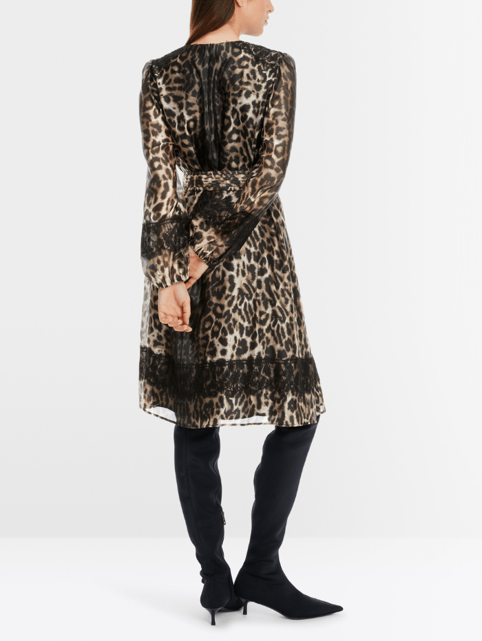 Marc Cain Glam Dresses Marc Cain Glam Leopard Print Belted Dress XG 21.18 W17 COL 625 izzi-of-baslow