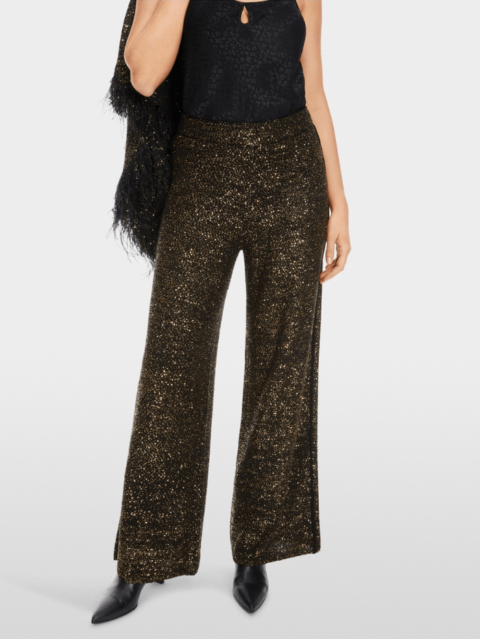 Marc Cain Glam Trousers Marc Cain Glam Winterthur Wide Trousers With Sequin Embroidery XG 81.18 M71 COL 900 izzi-of-baslow