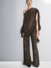 Marc Cain Glam Trousers Marc Cain Glam Winterthur Wide Trousers With Sequin Embroidery XG 81.18 M71 COL 900 izzi-of-baslow