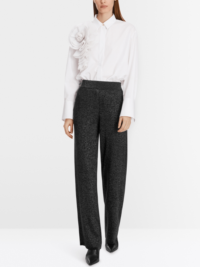 Marc Cain Pants Trousers Marc Cain WASHINGTON Black Glitter Look Trousers XP 81.54 M50 Col 900 izzi-of-baslow