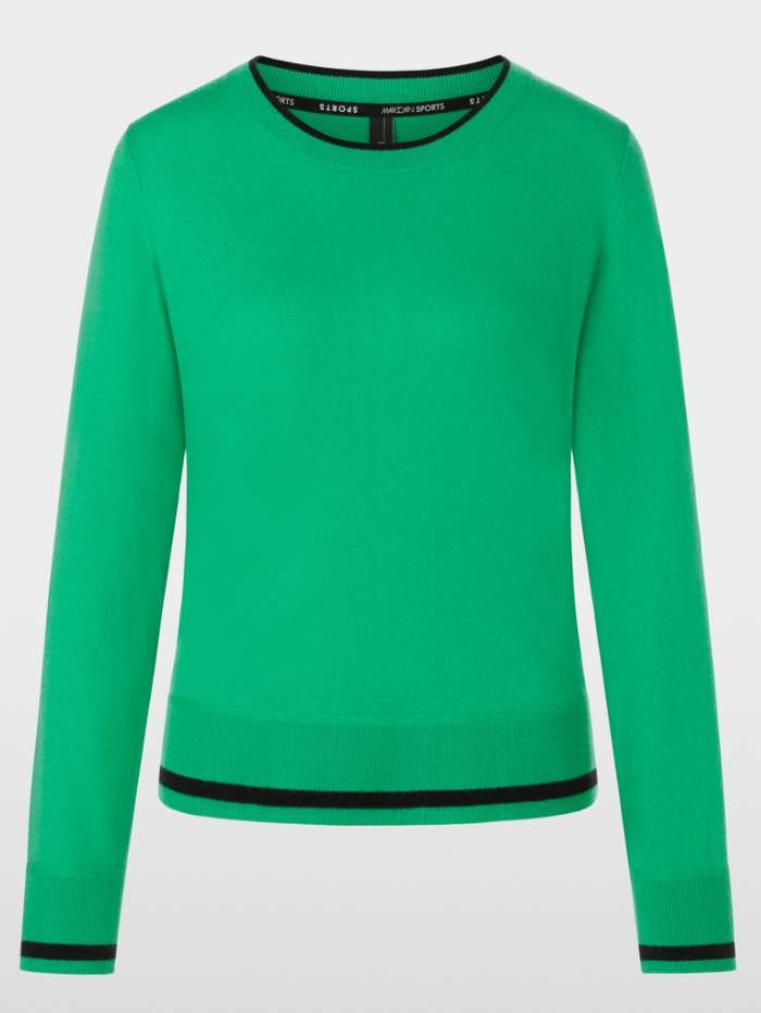 Marc Cain Sports Knitwear 1 Marc Cain Sports Rethink Together Crew Necked Green Jumper XS 41.55 M80 Col 552 izzi-of-baslow