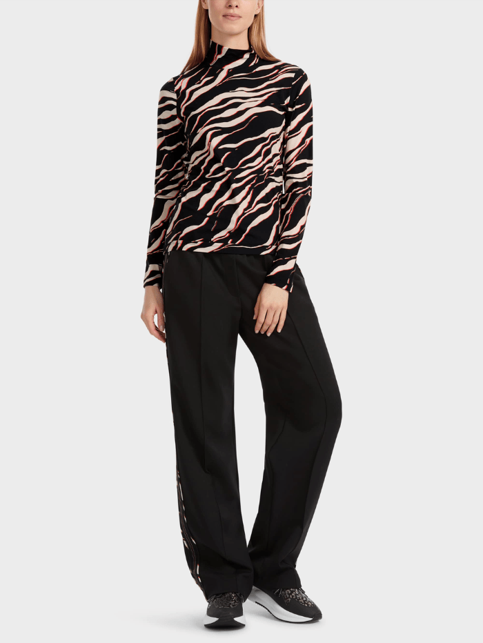 Marc Cain Sports Knitwear Marc Cain Sports Leo Print Design Jumper VS 48.52 J09 COL 278 izzi-of-baslow