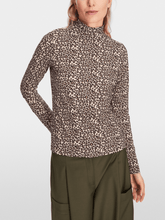 Marc Cain Sports Knitwear Marc Cain Sports Long Sleeved Turtleneck Top In Leo Print XS 48.52 J36 Col 117 izzi-of-baslow