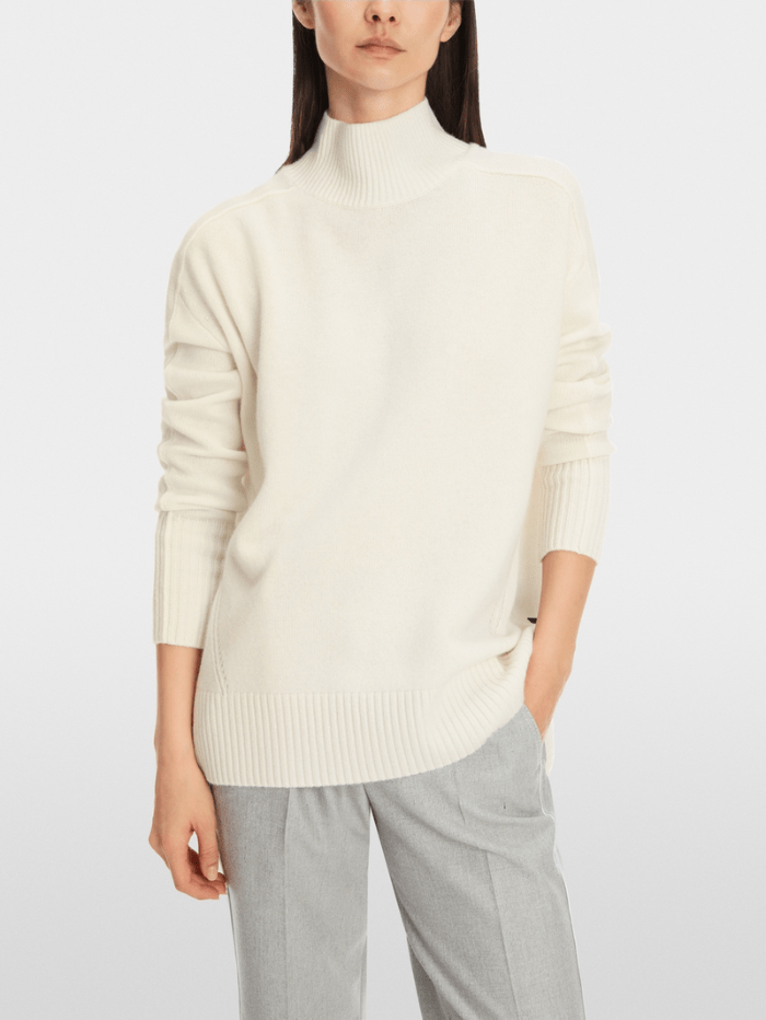 Marc Cain Sports Knitwear Marc Cain Sports Rethink Together Turtleneck Jumper In Off White XS 41.51 M63 Col 110 izzi-of-baslow