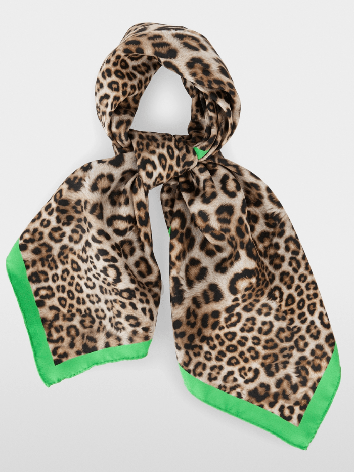 Marc Cain Sports Scarf One Size Marc Cain Sports Silk Scarf With Leopard Print YS B1.02 Z14 COL 617 izzi-of-baslow