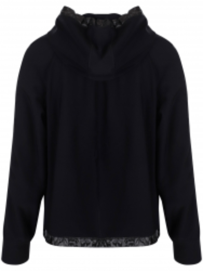 Marc Cain Sports Tops Marc Cain Sports Hooded Sweatshirt In Black XS 44.14 J60 Col 900 izzi-of-baslow