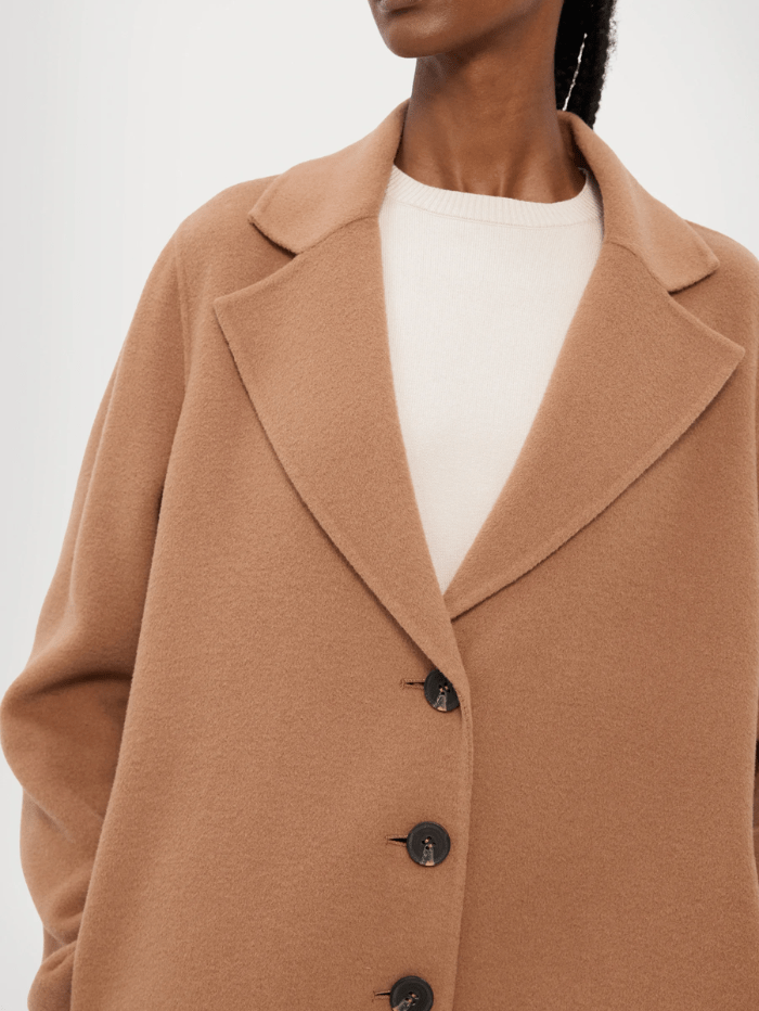 Marella Coats and Jackets Marella WON Single Breasted Coat In Dark Camel 24230160412 Col 002 izzi-of-baslow