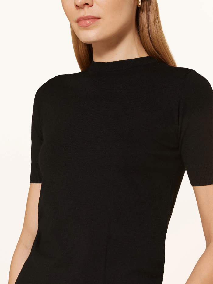 Marella Knitwear Marella BABA Shirt Collar Sweater In Black 24233660212 Col 004 izzi-of-baslow