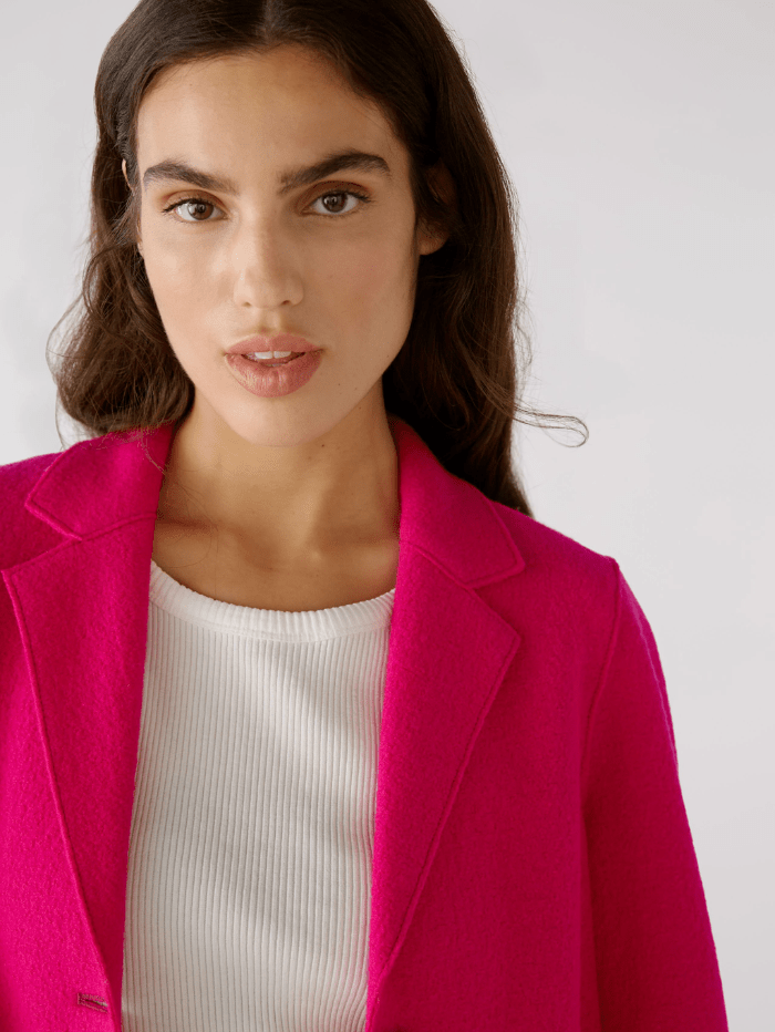 Oui-Mayson-Boiled-Wool-Coat-Pure-New-Wool-in-Pink 79918 Col 3394-of-baslow