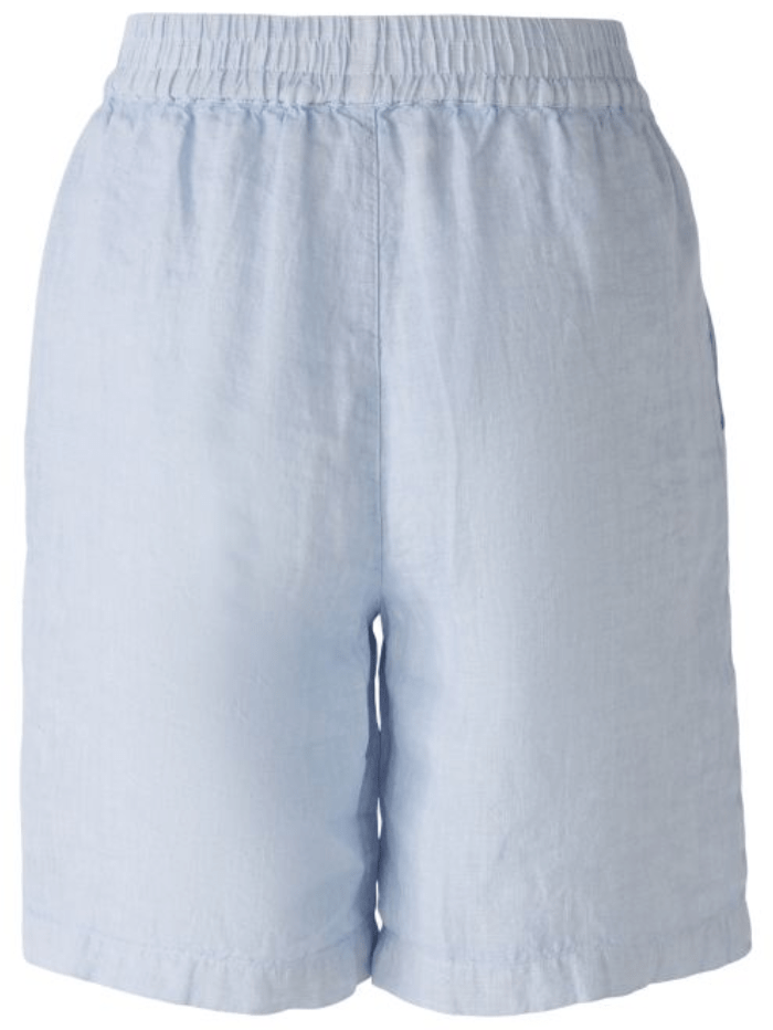 Oui Denim Oui Bermuda 100% Linen Shorts In Kentucky Blue 87588 izzi-of-baslow