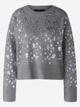 Oui Knitwear 8/34 Oui Sequinned Wool Blend Jumper In Grey 89197 Col 9559 izzi-of-baslow