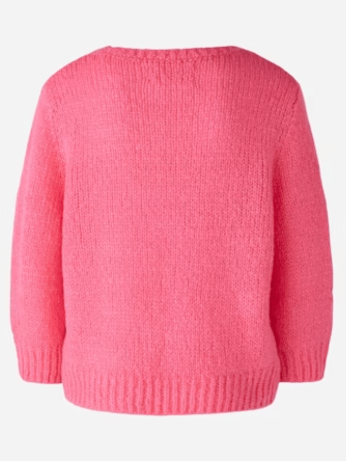 Oui Knitwear Oui Jumper With Wool And Mohair In Pink 89198 Col 3374 izzi-of-baslow